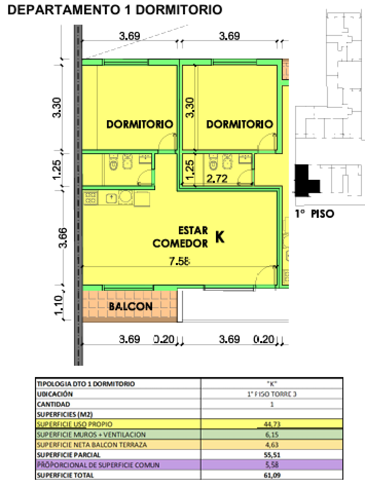 Oportunidad en BARRIO MATIN - Depto UN DORMITORIO - FINANCIACION