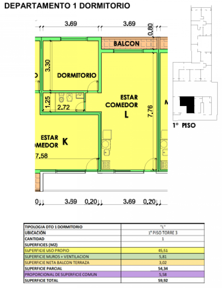 Oportunidad en BARRIO MATIN - Depto UN DORMITORIO - FINANCIACION