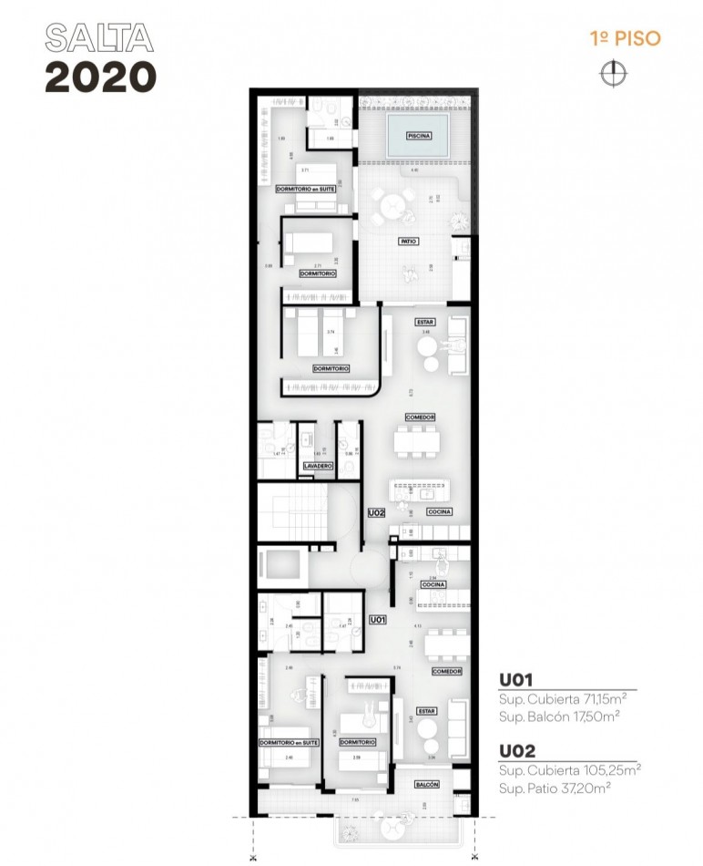 Moderno depto de 2 dormitorios con balcon terraza al frente con parrillero - Amenities - Financiacion - SALTA 2020