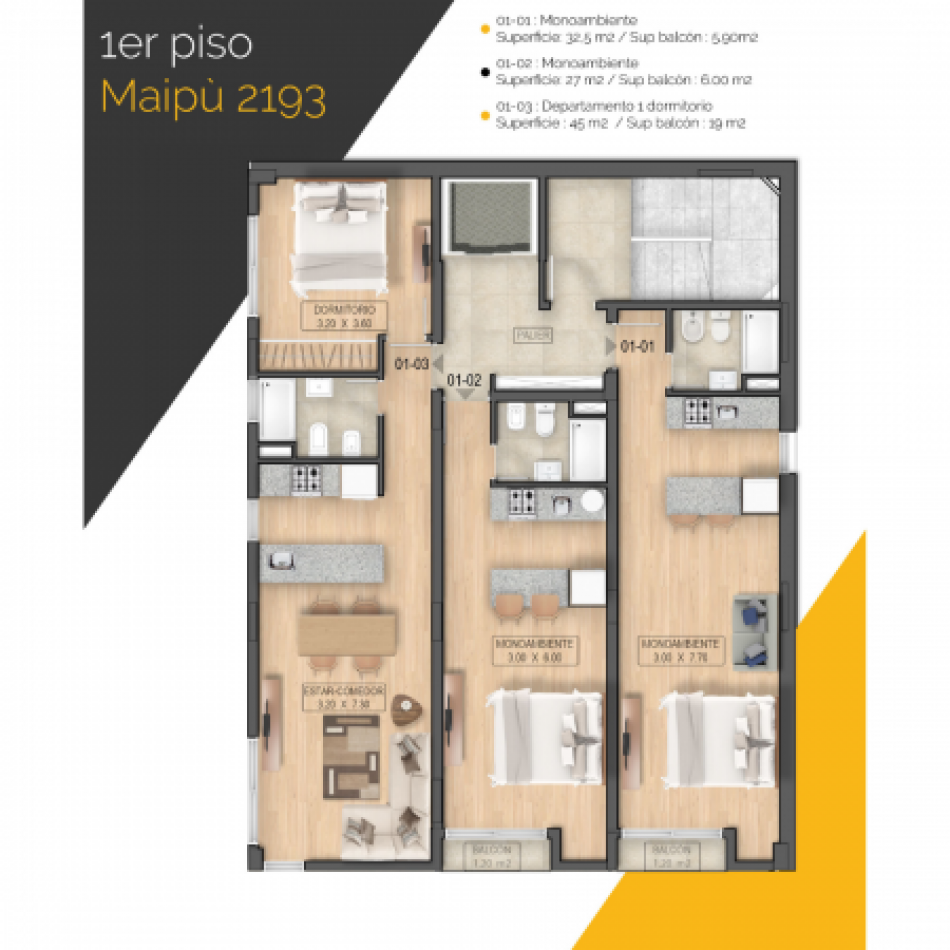 VENTA DEPARTAMENTO UN DORMITORIO  - Amenities - Posibilidad Cochera - PROXIMA ENTREGA.  Maipu 2100